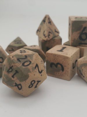 Moss Druid Halfling: A Unique Ceramic Dice Set