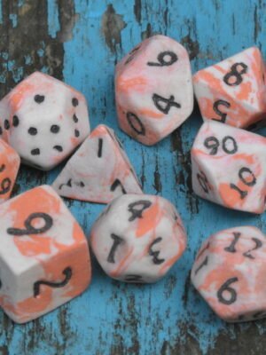 Dreamsicle Ceramic Dice Set