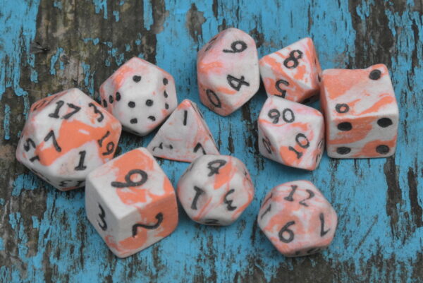 Dreamsicle Ceramic Dice Set