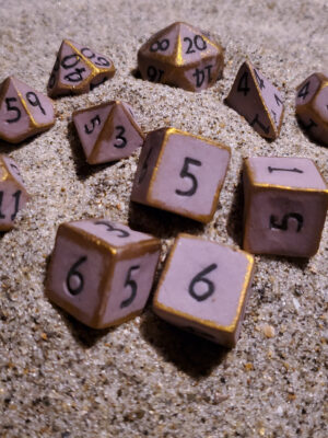 Gold Caged Regal Regent Ceramic Dice Set