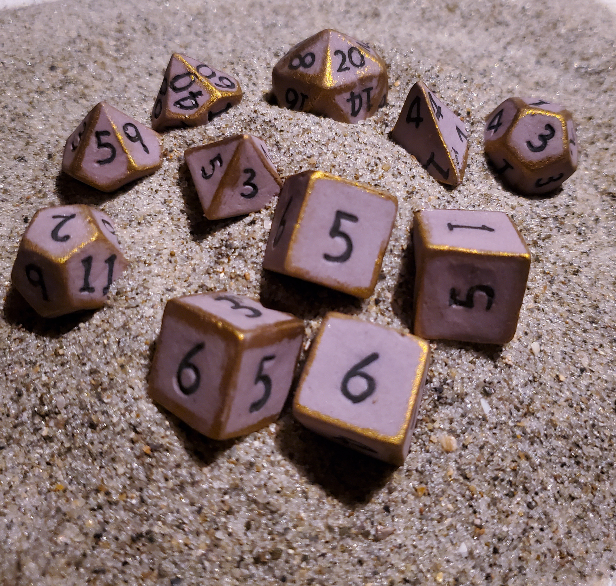 Gold Caged Regal Regent Ceramic Dice Set