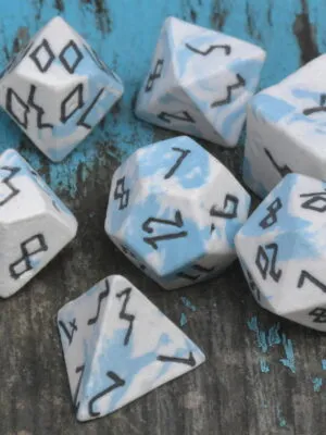 Runic Arrow Hawk Ceramic Dice Set