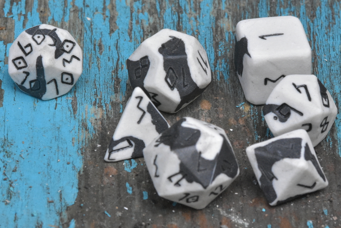 Runic Assassin’s Ghost Ceramic Dice Set