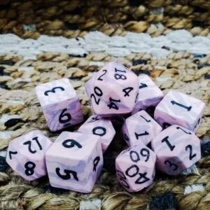 Violet Rose Ceramic Dice Set