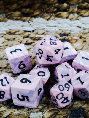 Violet Rose Ceramic Dice Set